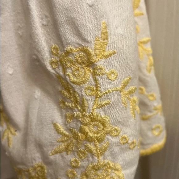 NEW DIRECTIONS~BLOUSE~100% COTTON ~YELLOW BELL SLEEVE~XL - Picture 2 of 7